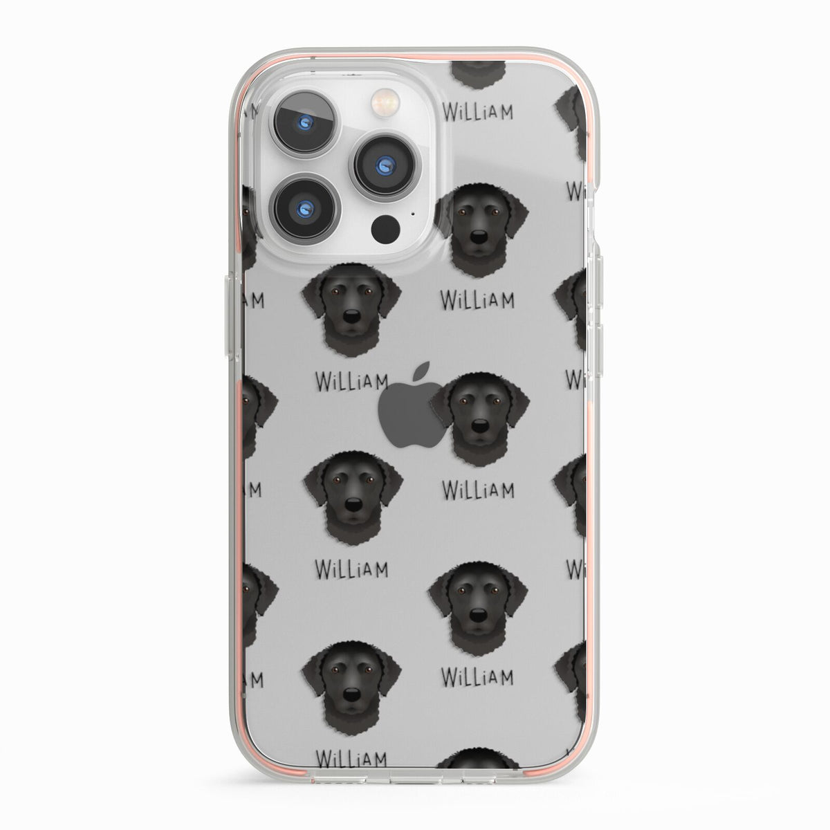 Curly Coated Retriever Icon with Name iPhone 13 Pro TPU Impact Case with Pink Edges