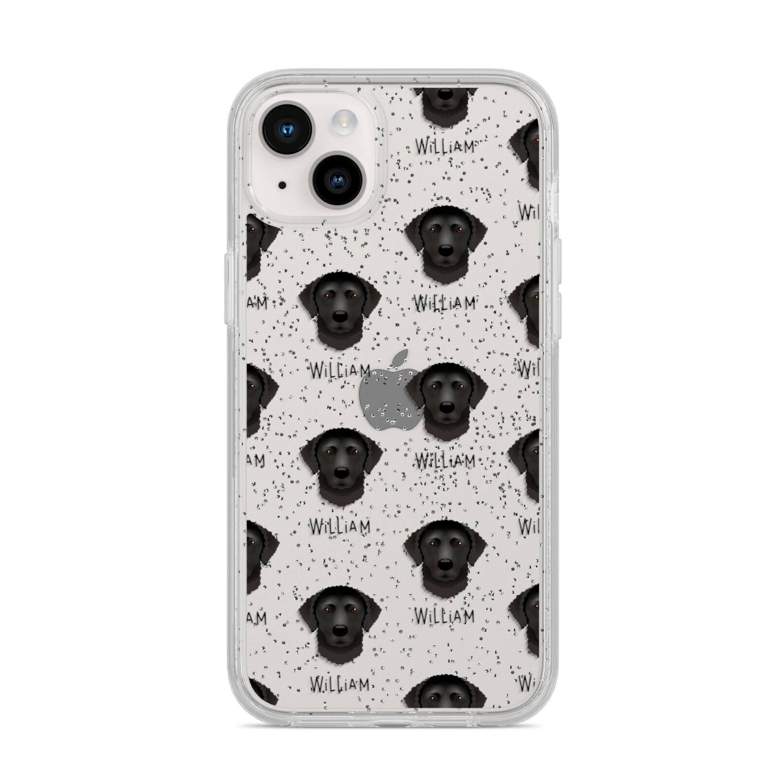 Curly Coated Retriever Icon with Name iPhone 14 Plus Glitter Tough Case Starlight