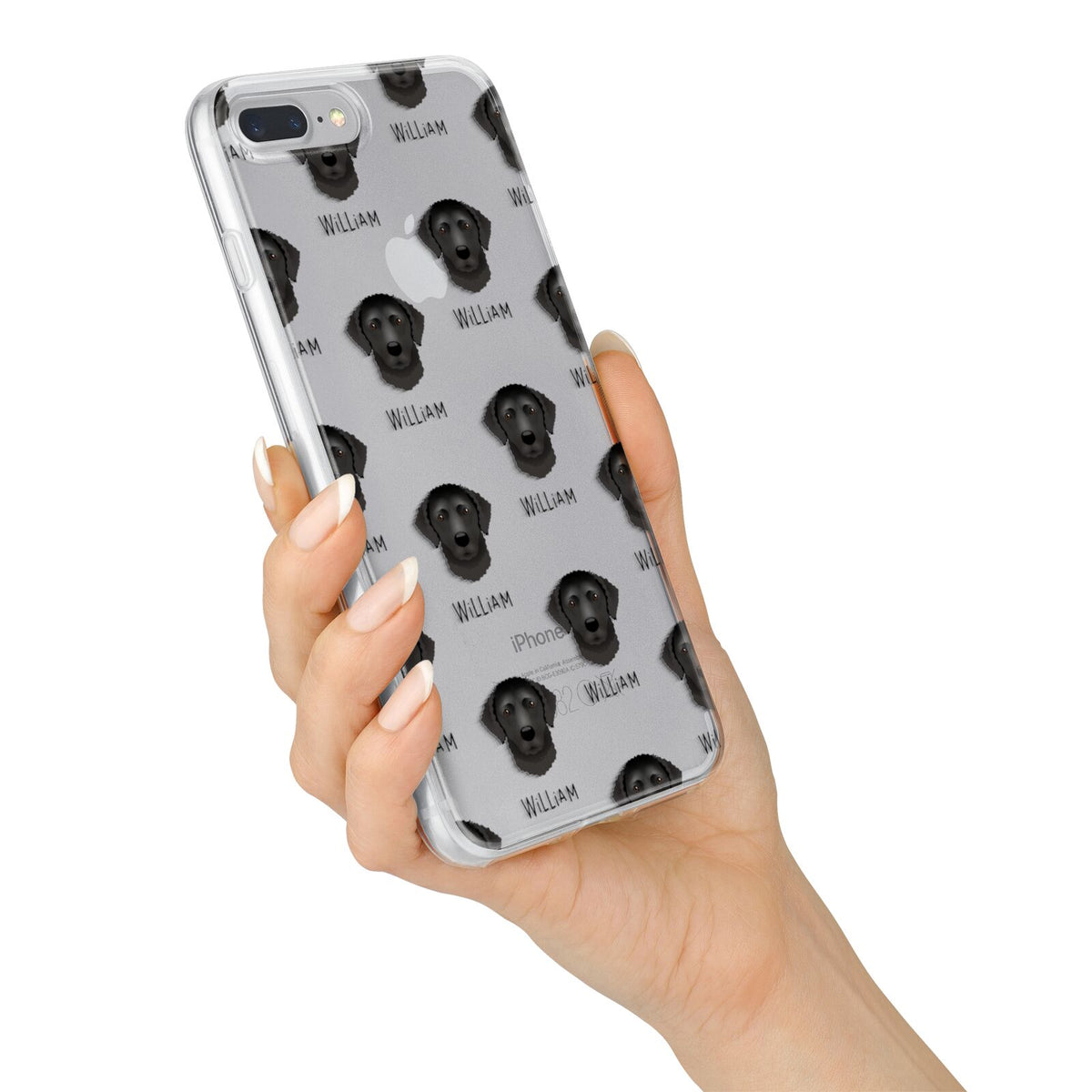 Curly Coated Retriever Icon with Name iPhone 7 Plus Bumper Case on Silver iPhone Alternative Image