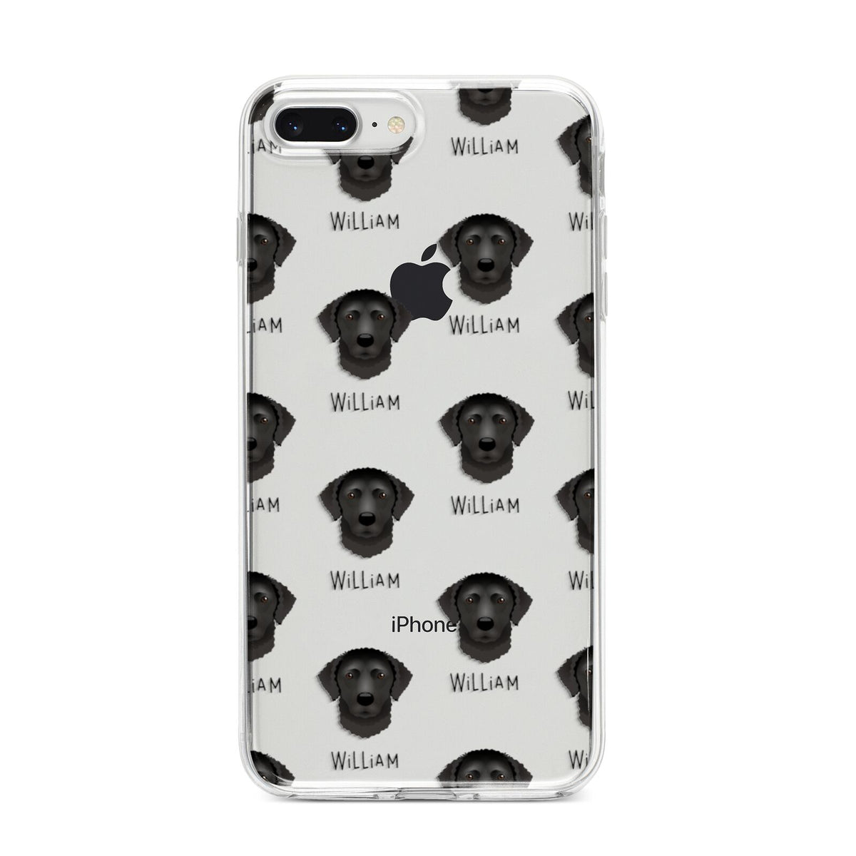Curly Coated Retriever Icon with Name iPhone 8 Plus Bumper Case on Silver iPhone