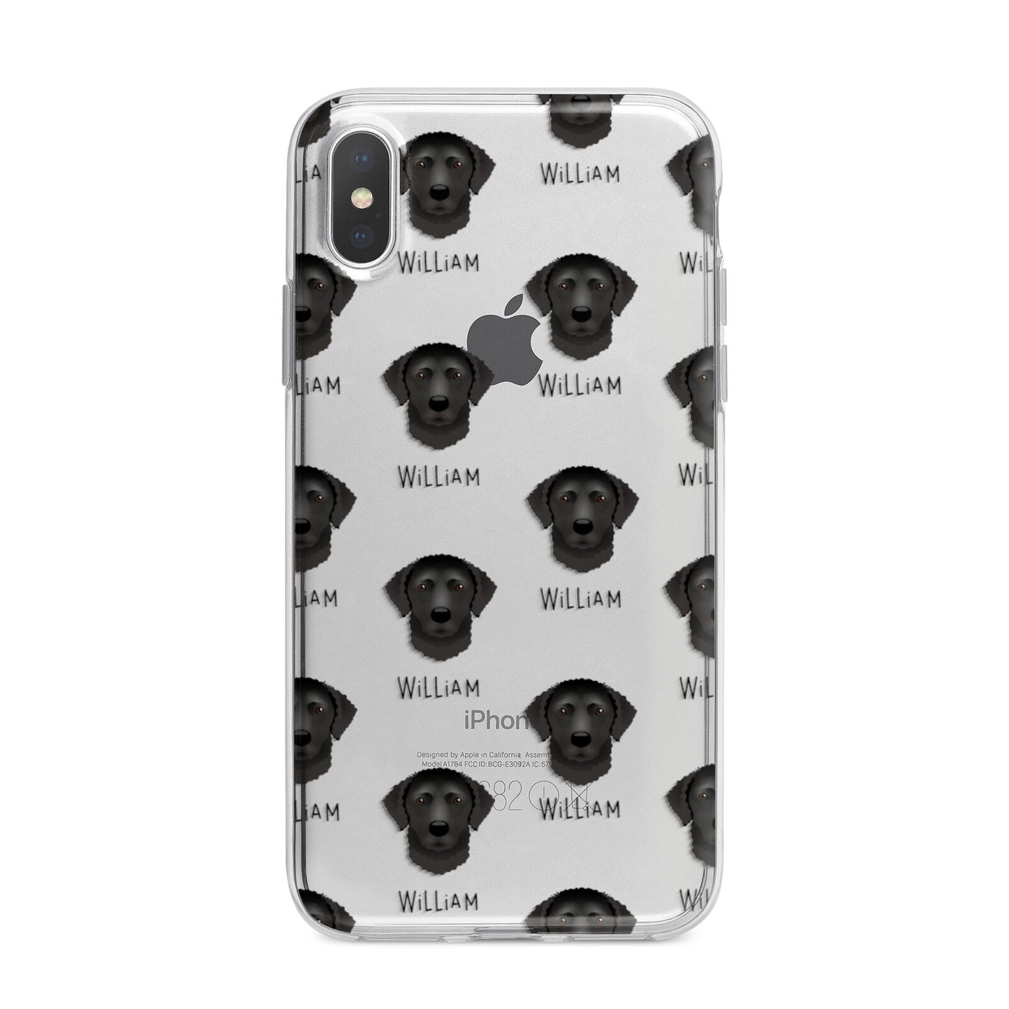 Curly Coated Retriever Icon with Name iPhone X Bumper Case on Silver iPhone Alternative Image 1