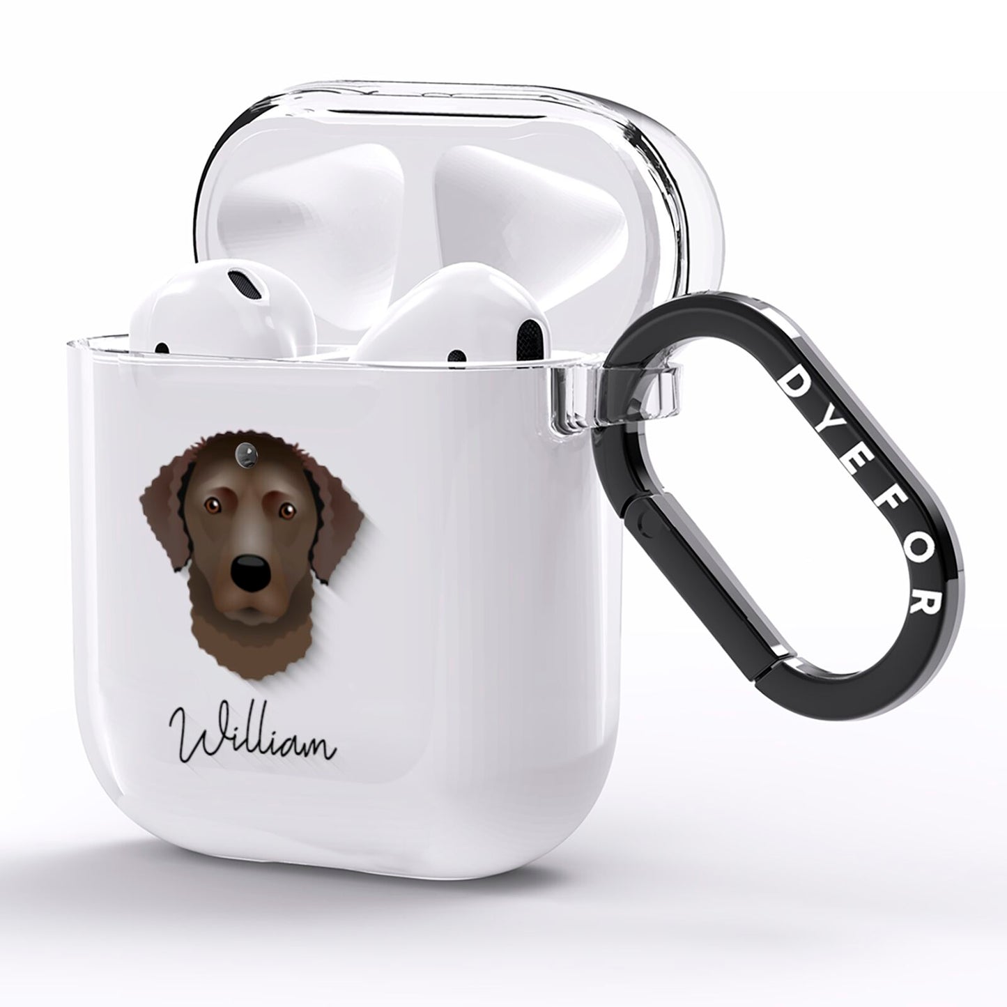 Curly Coated Retriever Personalised AirPods Clear Case Side Image