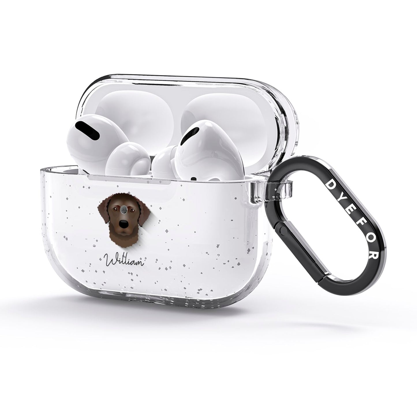 Curly Coated Retriever Personalised AirPods Glitter Case 3rd Gen Side Image