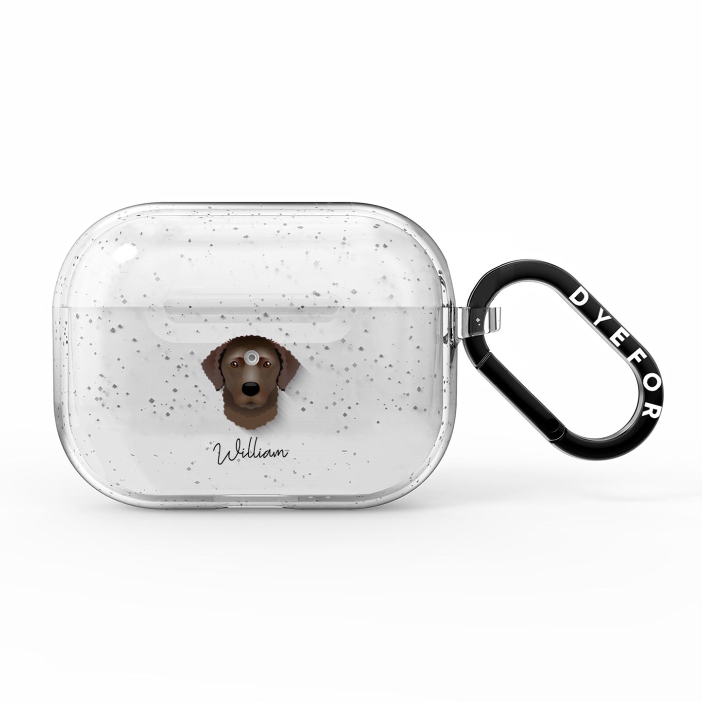 Curly Coated Retriever Personalised AirPods Pro Glitter Case