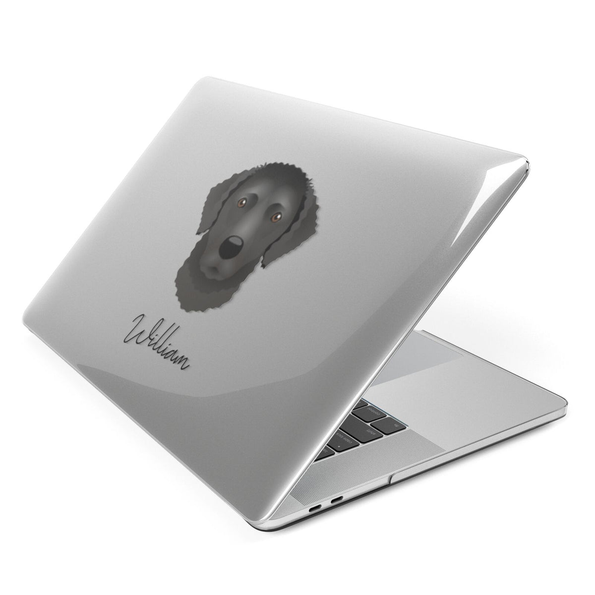 Curly Coated Retriever Personalised Apple MacBook Case Side View