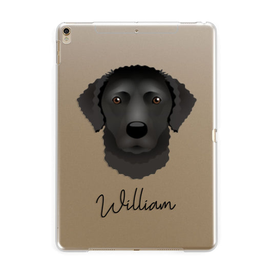 Curly Coated Retriever Personalised Apple iPad Gold Case
