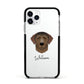 Curly Coated Retriever Personalised Apple iPhone 11 Pro in Silver with Black Impact Case