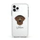 Curly Coated Retriever Personalised Apple iPhone 11 Pro in Silver with White Impact Case