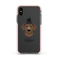Curly Coated Retriever Personalised Apple iPhone Xs Impact Case Pink Edge on Black Phone