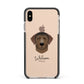 Curly Coated Retriever Personalised Apple iPhone Xs Max Impact Case Black Edge on Gold Phone