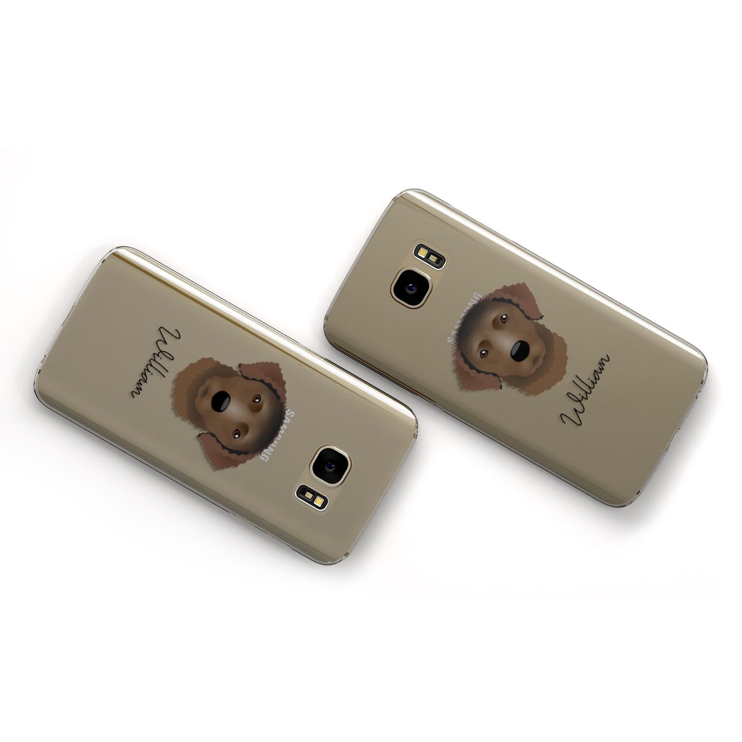 Curly Coated Retriever Personalised Samsung Galaxy Case Flat Overview