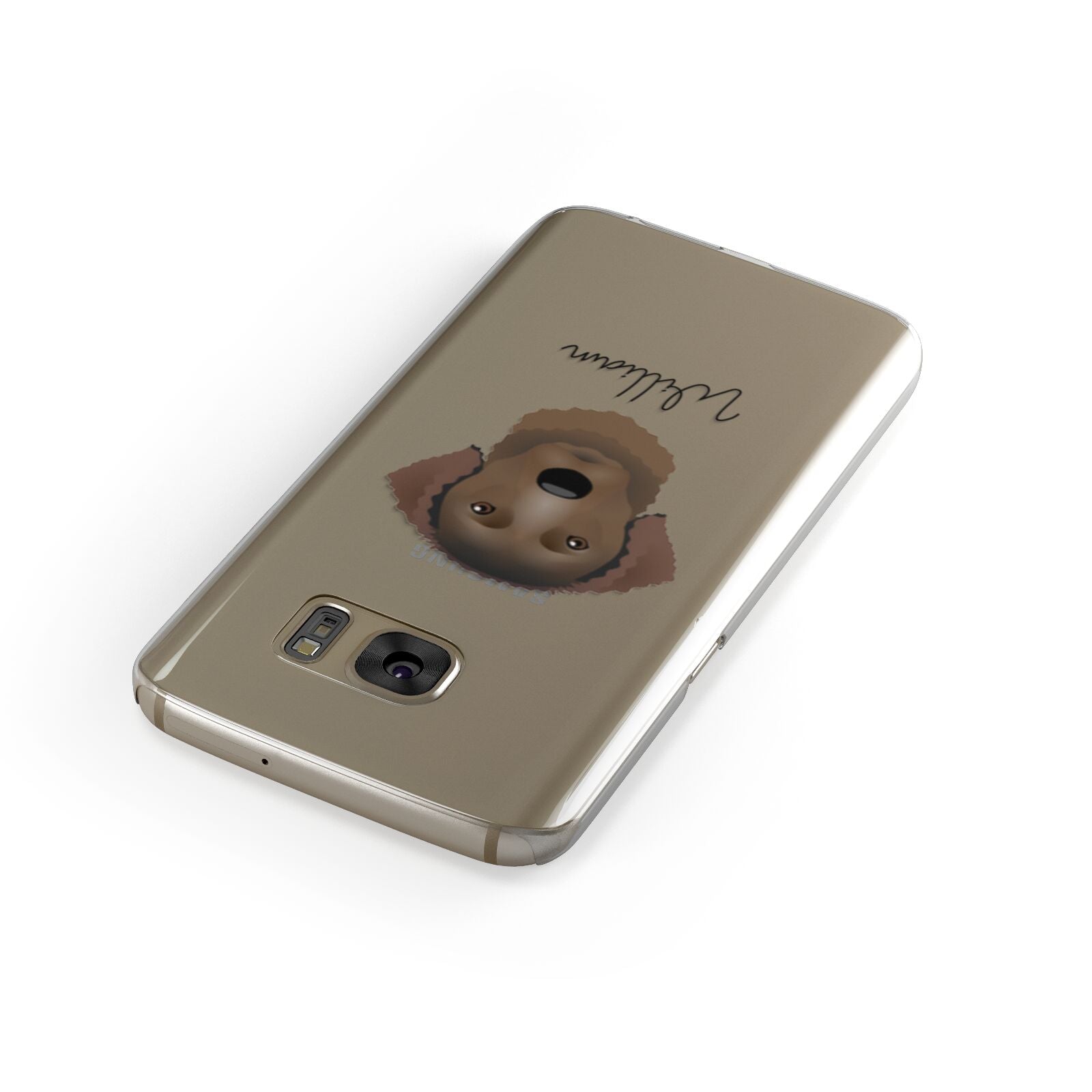 Curly Coated Retriever Personalised Samsung Galaxy Case Front Close Up
