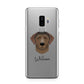 Curly Coated Retriever Personalised Samsung Galaxy S9 Plus Case on Silver phone
