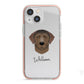 Curly Coated Retriever Personalised iPhone 13 Mini TPU Impact Case with Pink Edges
