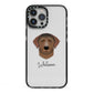 Curly Coated Retriever Personalised iPhone 13 Pro Max Black Impact Case on Silver phone