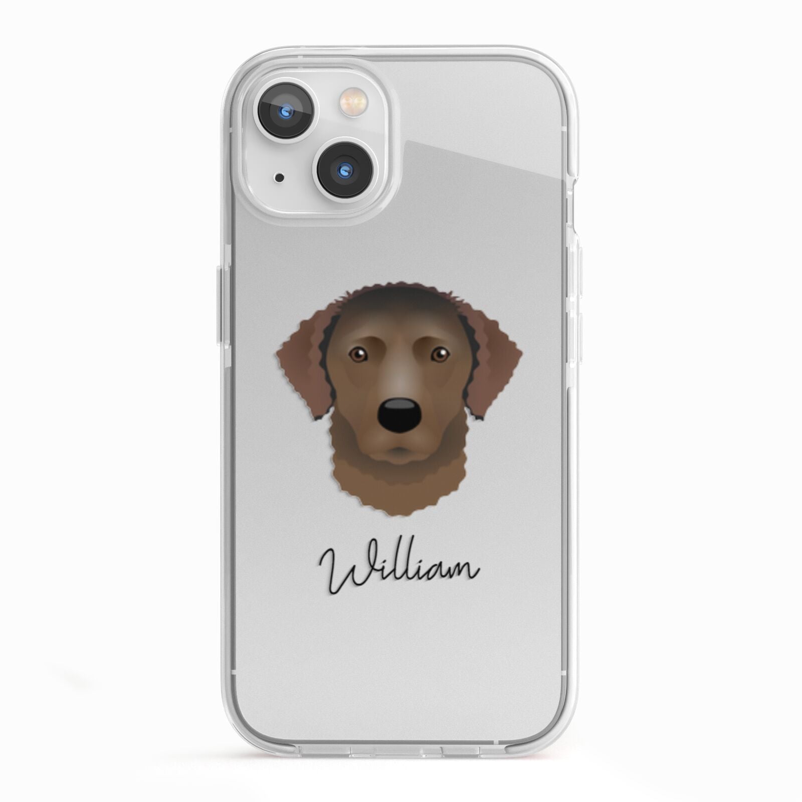 Curly Coated Retriever Personalised iPhone 13 TPU Impact Case with White Edges
