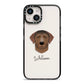 Curly Coated Retriever Personalised iPhone 14 Black Impact Case on Silver phone