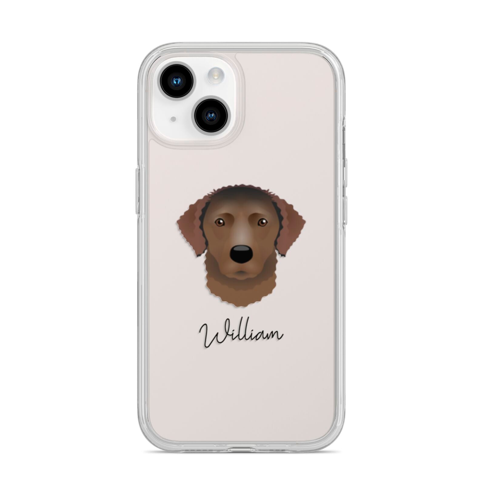 Curly Coated Retriever Personalised iPhone 14 Clear Tough Case Starlight