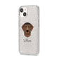 Curly Coated Retriever Personalised iPhone 14 Glitter Tough Case Starlight Angled Image