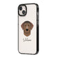 Curly Coated Retriever Personalised iPhone 14 Plus Black Impact Case Side Angle on Silver phone