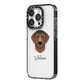 Curly Coated Retriever Personalised iPhone 14 Pro Black Impact Case Side Angle on Silver phone