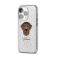 Curly Coated Retriever Personalised iPhone 14 Pro Glitter Tough Case Silver Angled Image