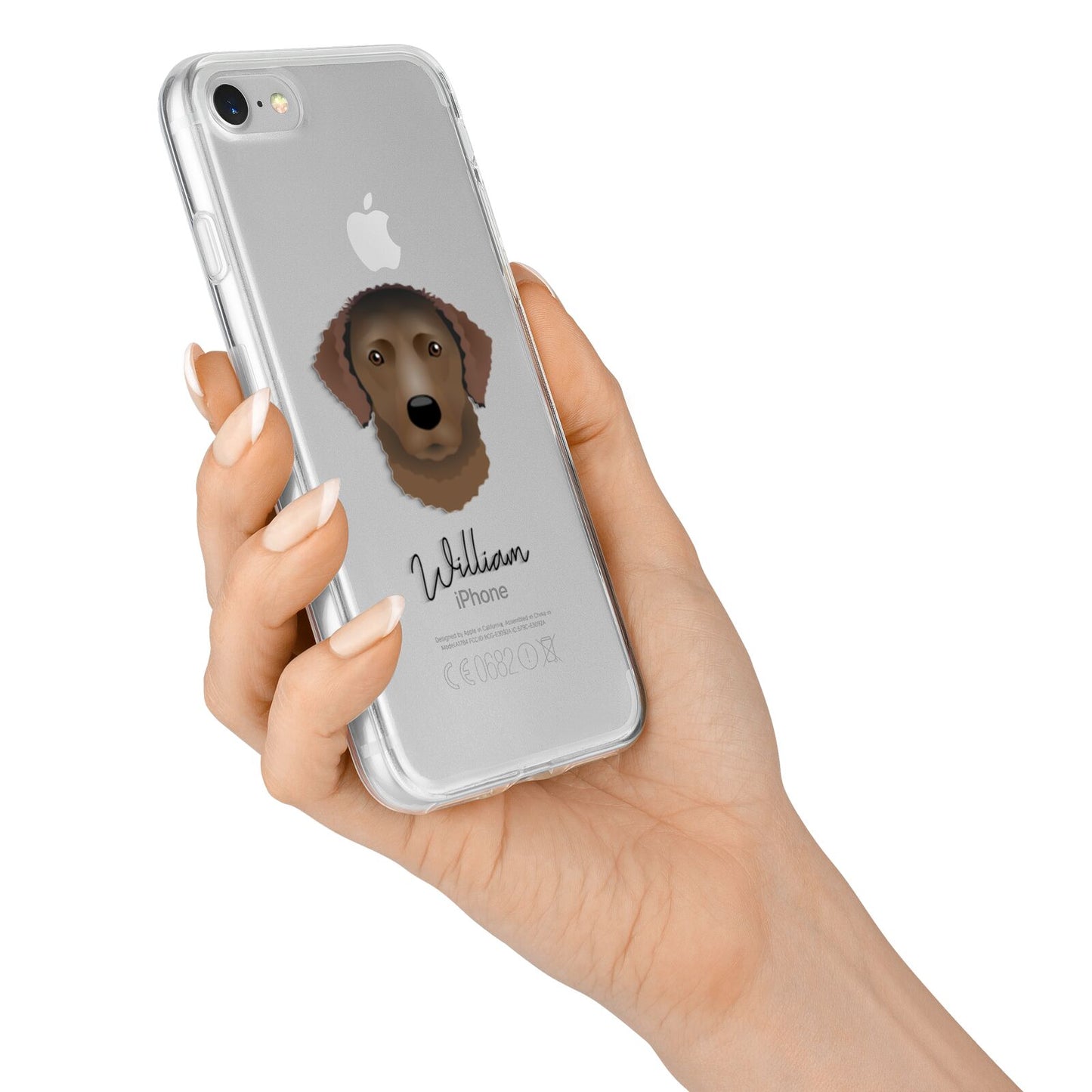 Curly Coated Retriever Personalised iPhone 7 Bumper Case on Silver iPhone Alternative Image