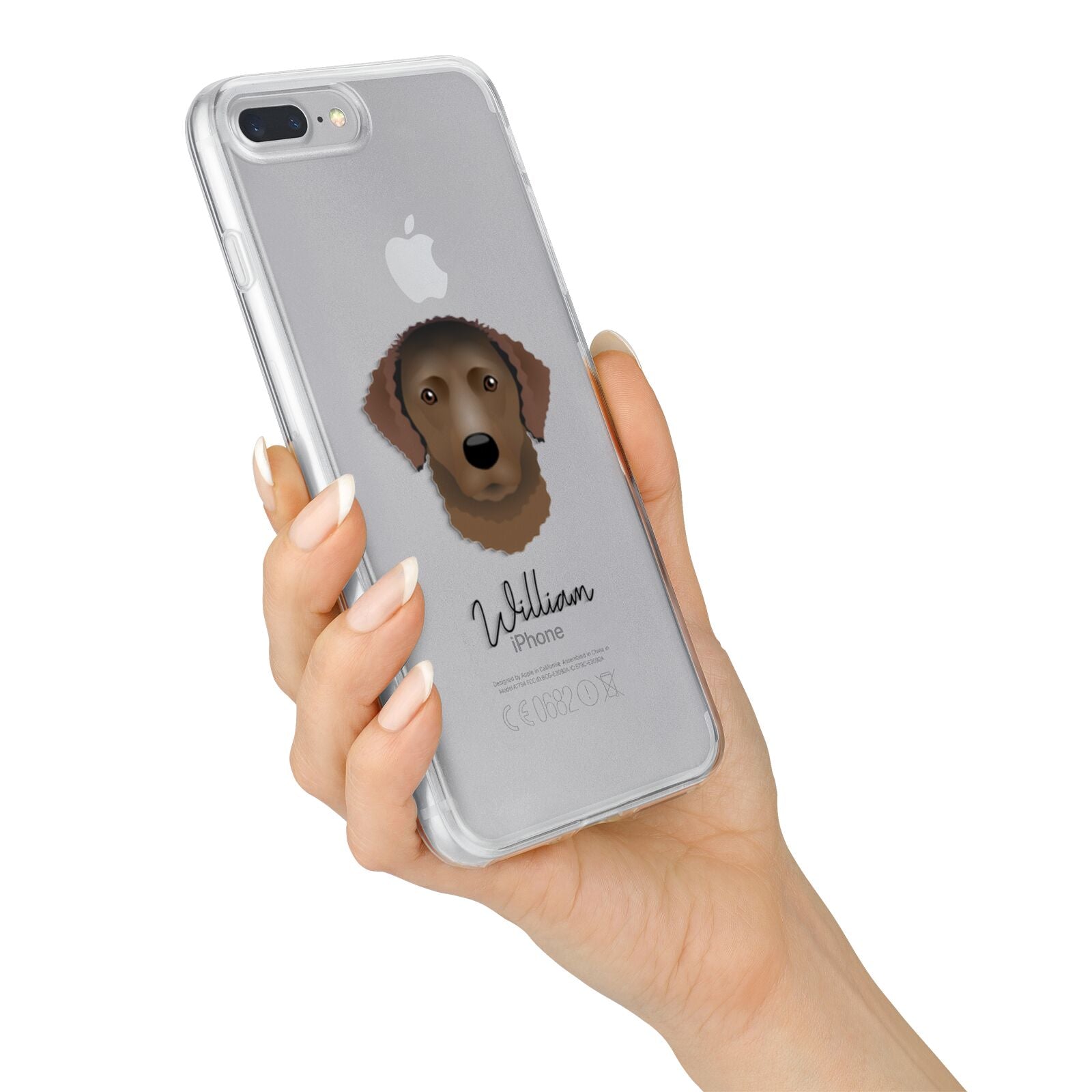 Curly Coated Retriever Personalised iPhone 7 Plus Bumper Case on Silver iPhone Alternative Image