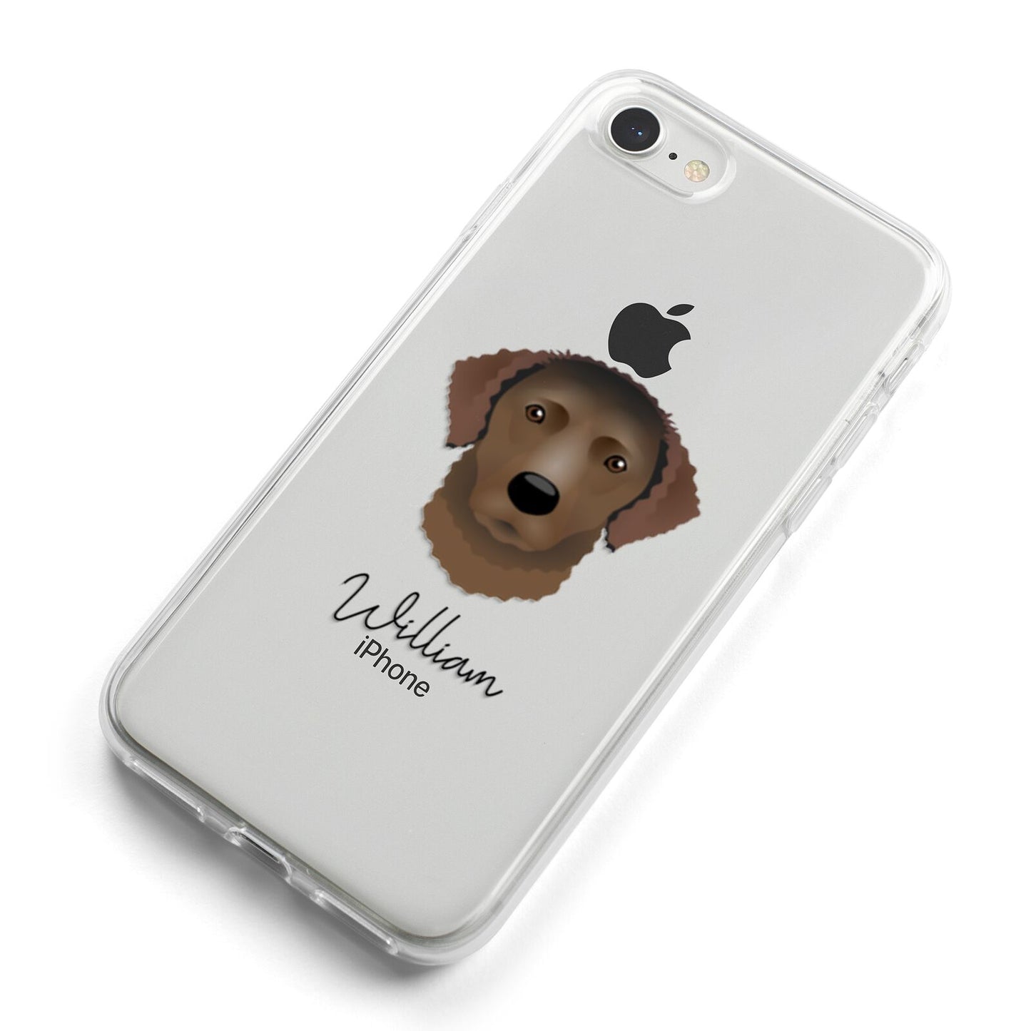 Curly Coated Retriever Personalised iPhone 8 Bumper Case on Silver iPhone Alternative Image