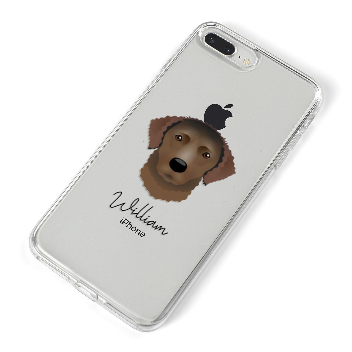Curly Coated Retriever Personalised iPhone 8 Plus Bumper Case on Silver iPhone Alternative Image