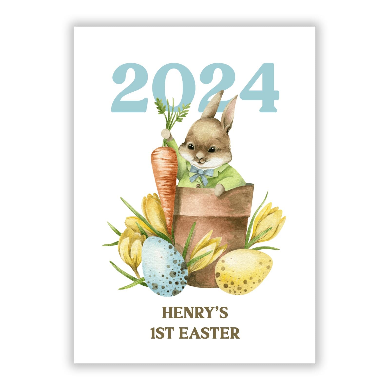 Custom 1st Easter A5 Flat Greetings Card