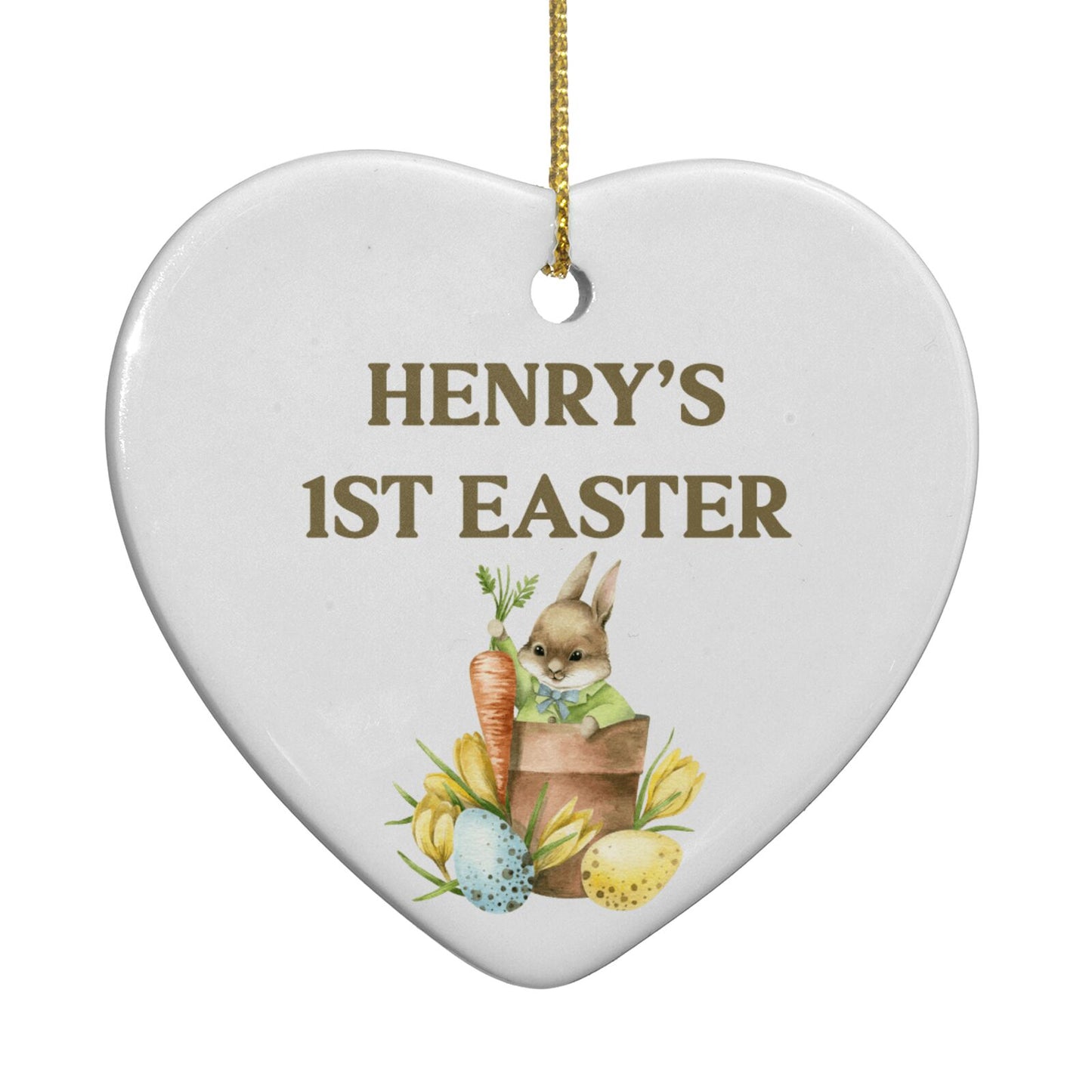 Custom 1st Easter Heart Decoration