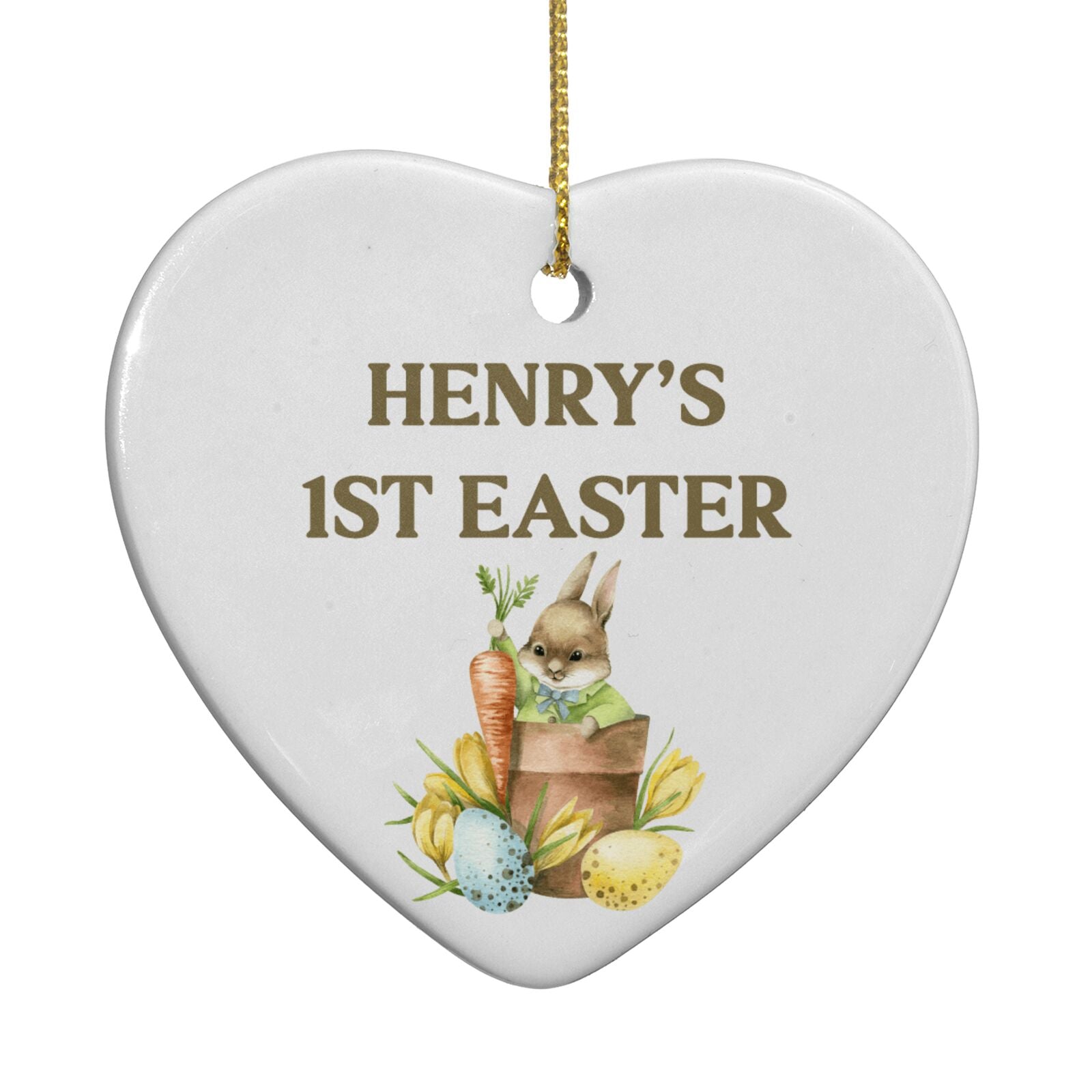 Custom 1st Easter Heart Decoration