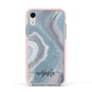Custom Agate Apple iPhone XR Impact Case Pink Edge on Silver Phone