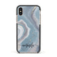 Custom Agate Apple iPhone Xs Impact Case Black Edge on Gold Phone