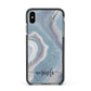 Custom Agate Apple iPhone Xs Max Impact Case Black Edge on Black Phone