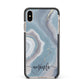 Custom Agate Apple iPhone Xs Max Impact Case Black Edge on Gold Phone