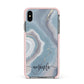 Custom Agate Apple iPhone Xs Max Impact Case Pink Edge on Black Phone