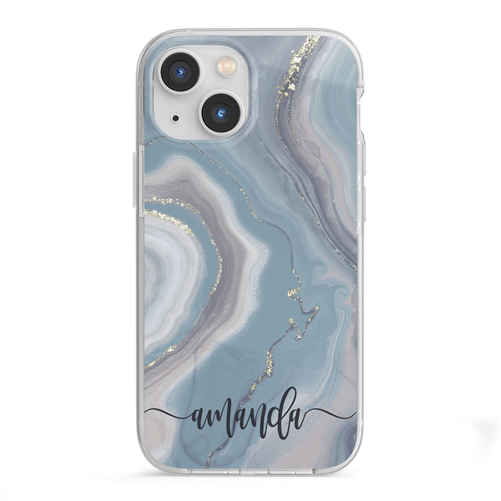 Custom Agate iPhone 13 Mini TPU Impact Case with White Edges