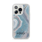 Custom Agate iPhone 14 Pro Glitter Tough Case Silver
