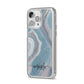 Custom Agate iPhone 14 Pro Max Clear Tough Case Silver Angled Image