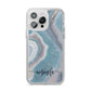 Custom Agate iPhone 14 Pro Max Clear Tough Case Silver
