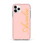 Custom Apple iPhone 11 Pro in Silver with Pink Impact Case