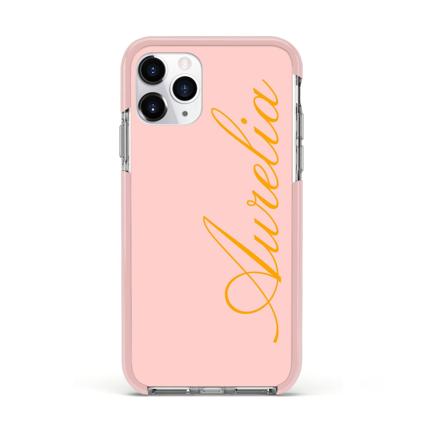 Custom Apple iPhone 11 Pro in Silver with Pink Impact Case
