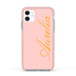 Custom Apple iPhone 11 in White with Pink Impact Case