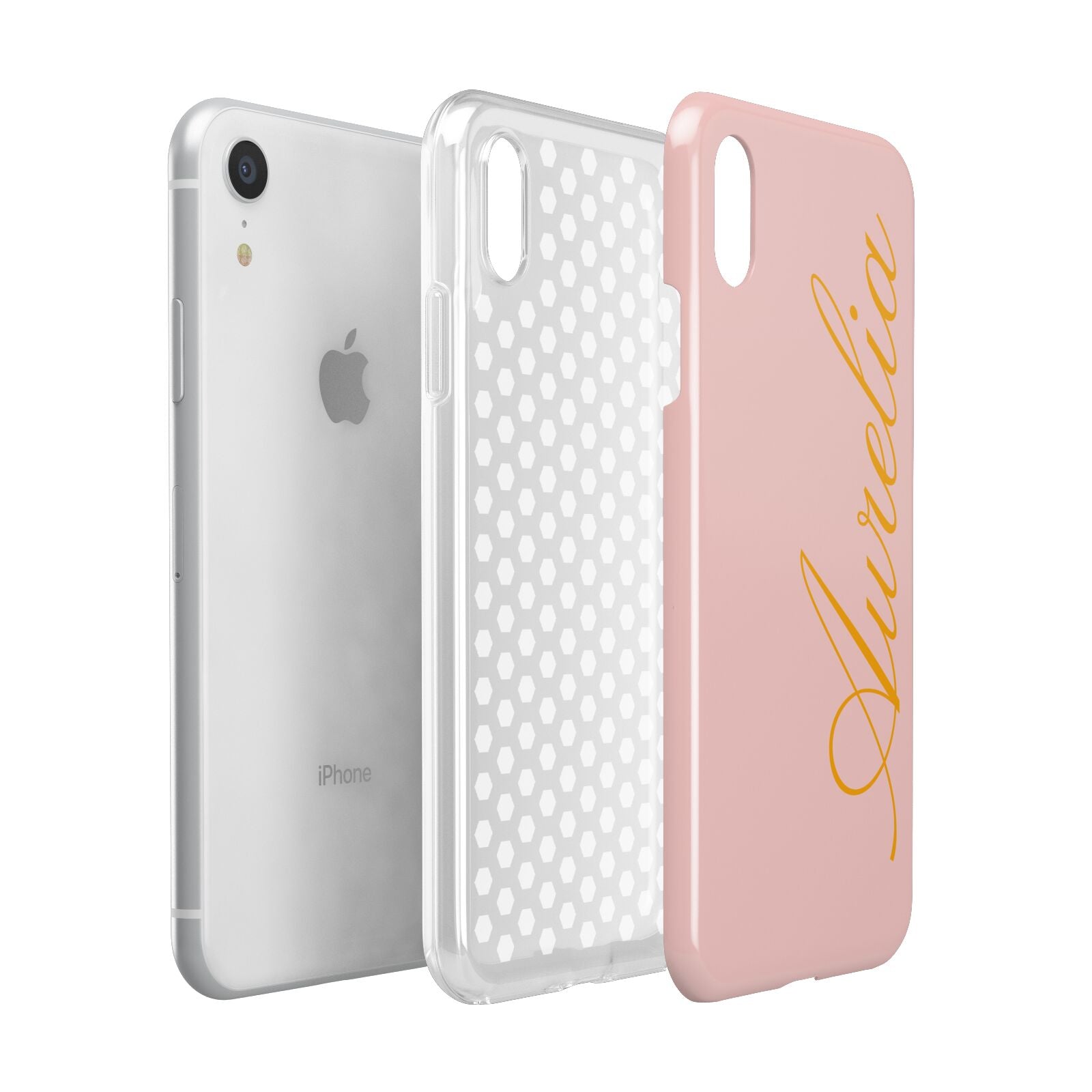 Custom Apple iPhone XR White 3D Tough Case Expanded view