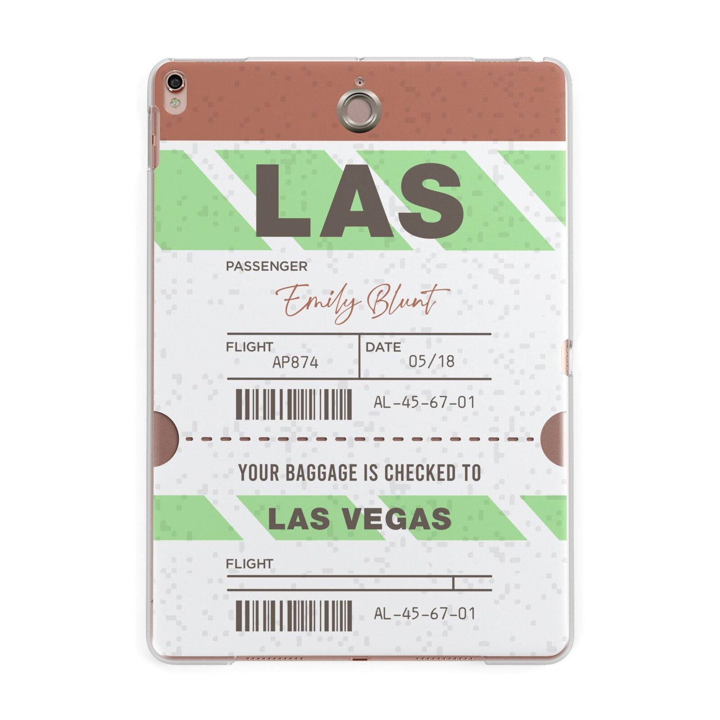 Custom Baggage Tag Apple iPad Rose Gold Case