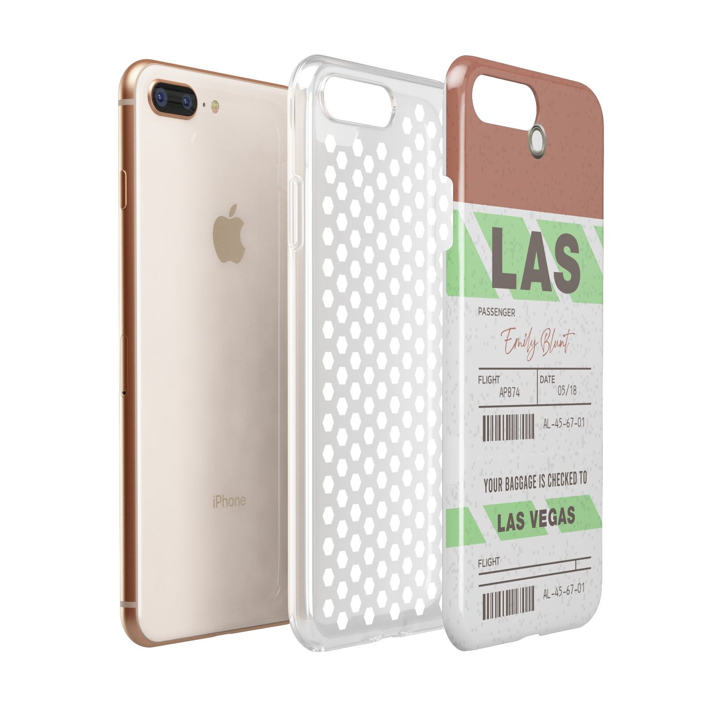 Custom Baggage Tag Apple iPhone 7 8 Plus 3D Tough Case Expanded View