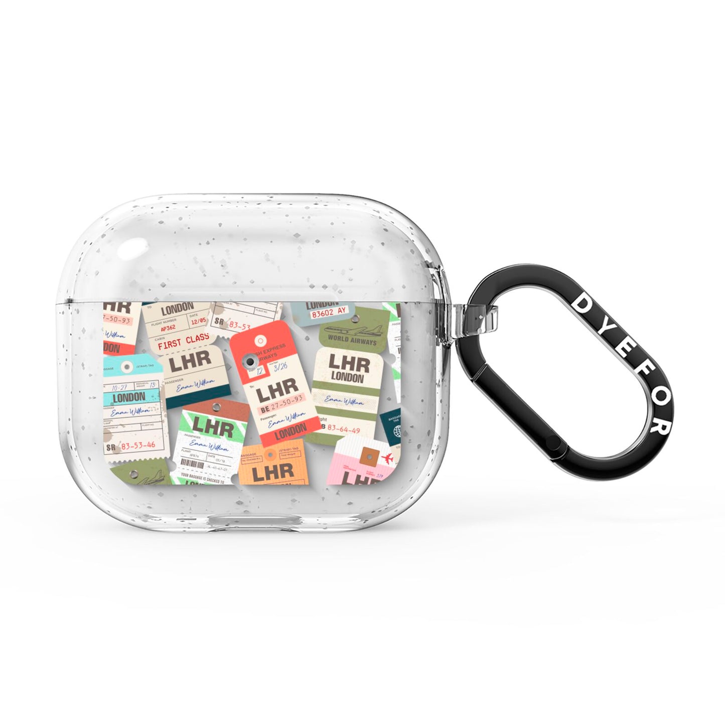 Custom Baggage Tag Collage AirPods Glitter Case 3rd Gen