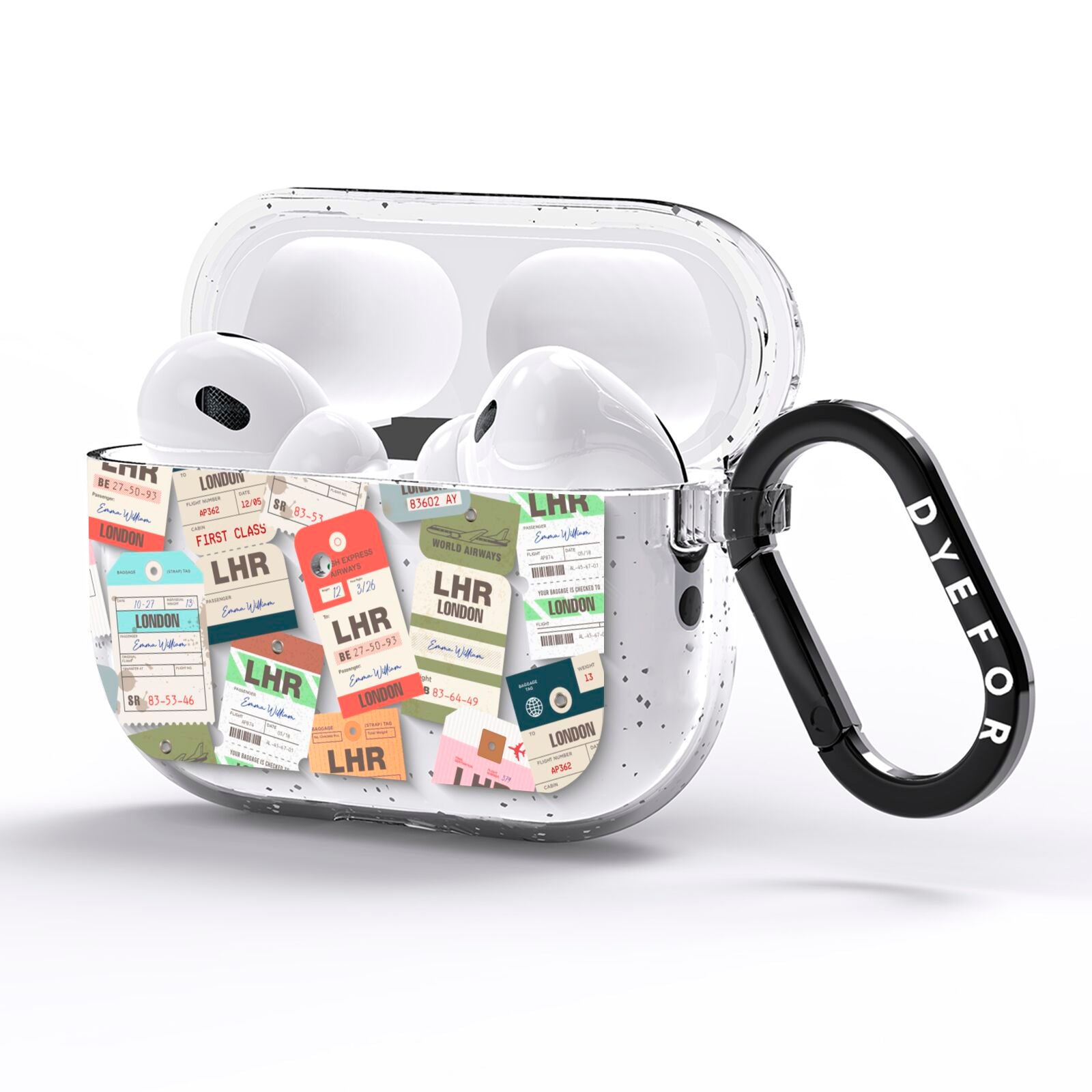 Custom Baggage Tag Collage AirPods Pro Glitter Case Side Image